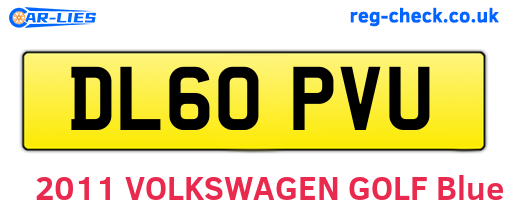 DL60PVU are the vehicle registration plates.