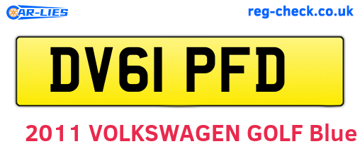 DV61PFD are the vehicle registration plates.