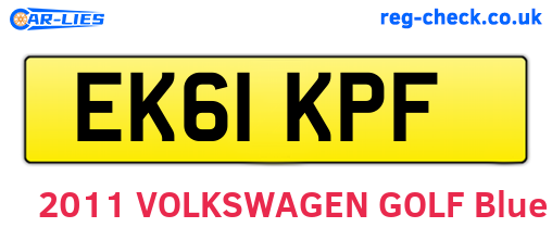 EK61KPF are the vehicle registration plates.