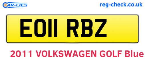 EO11RBZ are the vehicle registration plates.