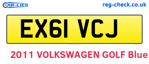 EX61VCJ are the vehicle registration plates.