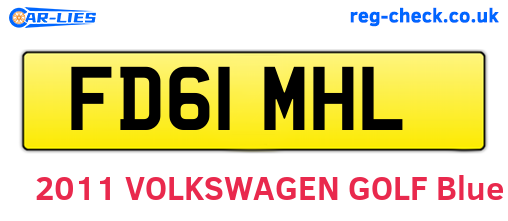 FD61MHL are the vehicle registration plates.