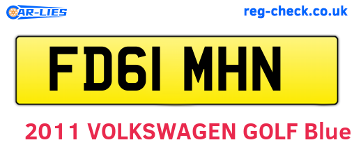 FD61MHN are the vehicle registration plates.