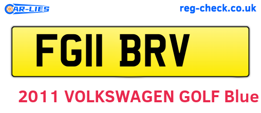 FG11BRV are the vehicle registration plates.