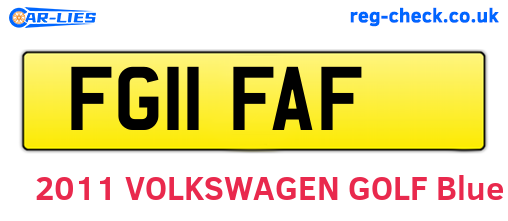 FG11FAF are the vehicle registration plates.