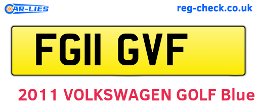 FG11GVF are the vehicle registration plates.