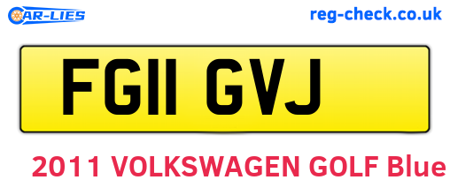 FG11GVJ are the vehicle registration plates.