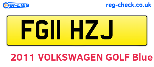 FG11HZJ are the vehicle registration plates.