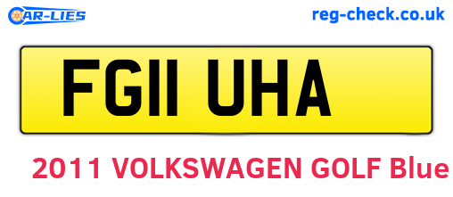 FG11UHA are the vehicle registration plates.