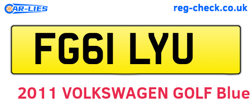 FG61LYU are the vehicle registration plates.