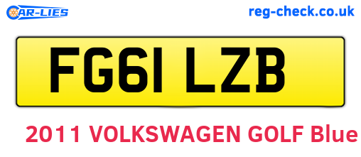 FG61LZB are the vehicle registration plates.