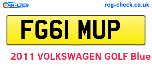 FG61MUP are the vehicle registration plates.