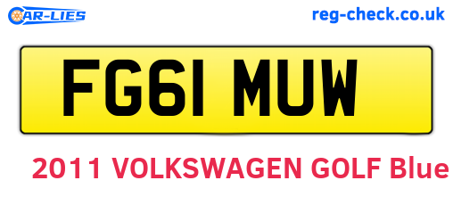 FG61MUW are the vehicle registration plates.