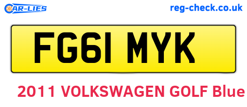 FG61MYK are the vehicle registration plates.