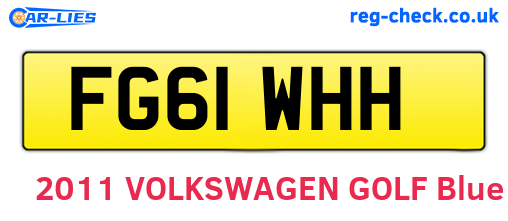 FG61WHH are the vehicle registration plates.