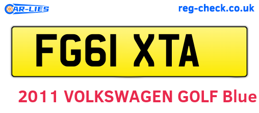FG61XTA are the vehicle registration plates.