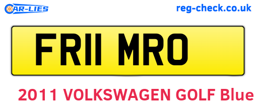 FR11MRO are the vehicle registration plates.