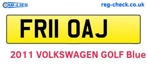FR11OAJ are the vehicle registration plates.