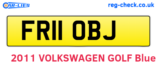 FR11OBJ are the vehicle registration plates.