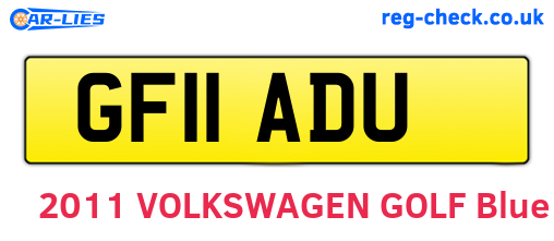 GF11ADU are the vehicle registration plates.