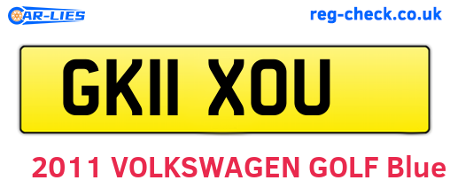 GK11XOU are the vehicle registration plates.