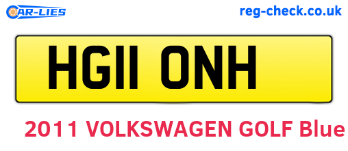 HG11ONH are the vehicle registration plates.