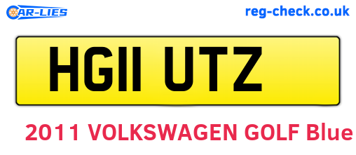 HG11UTZ are the vehicle registration plates.