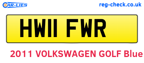 HW11FWR are the vehicle registration plates.