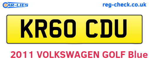 KR60CDU are the vehicle registration plates.