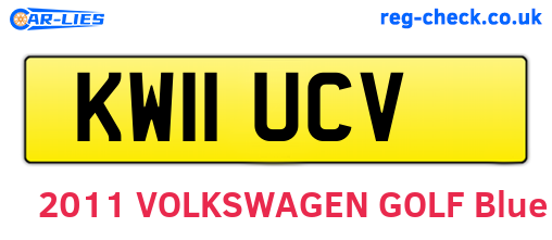 KW11UCV are the vehicle registration plates.