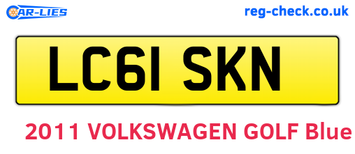 LC61SKN are the vehicle registration plates.