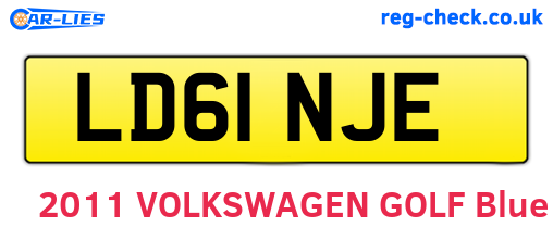 LD61NJE are the vehicle registration plates.