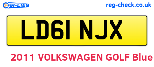 LD61NJX are the vehicle registration plates.