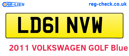 LD61NVW are the vehicle registration plates.
