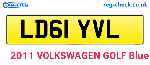 LD61YVL are the vehicle registration plates.