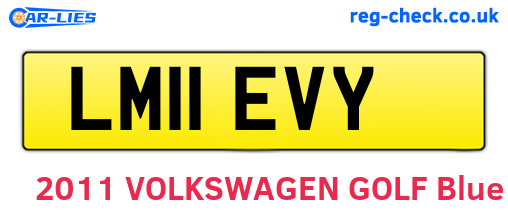 LM11EVY are the vehicle registration plates.