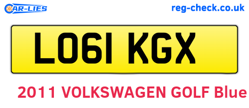 LO61KGX are the vehicle registration plates.