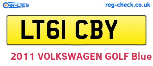 LT61CBY are the vehicle registration plates.