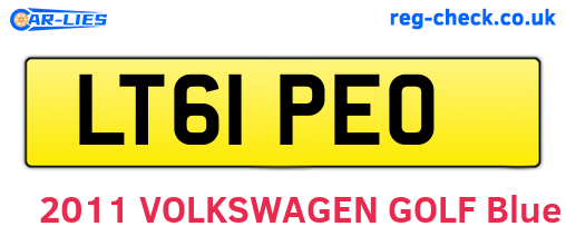 LT61PEO are the vehicle registration plates.