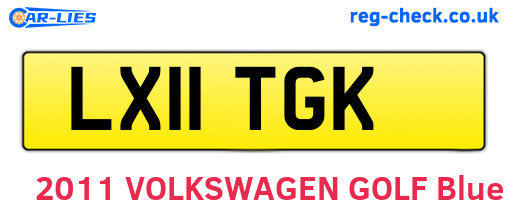 LX11TGK are the vehicle registration plates.