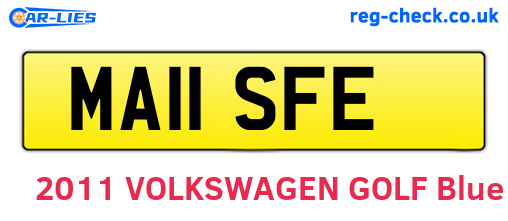 MA11SFE are the vehicle registration plates.