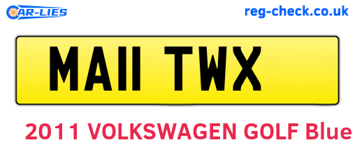 MA11TWX are the vehicle registration plates.