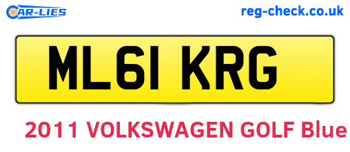 ML61KRG are the vehicle registration plates.