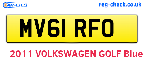 MV61RFO are the vehicle registration plates.