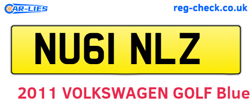 NU61NLZ are the vehicle registration plates.