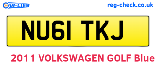 NU61TKJ are the vehicle registration plates.