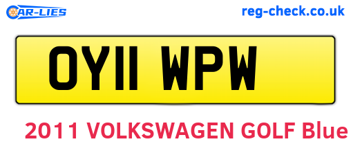 OY11WPW are the vehicle registration plates.