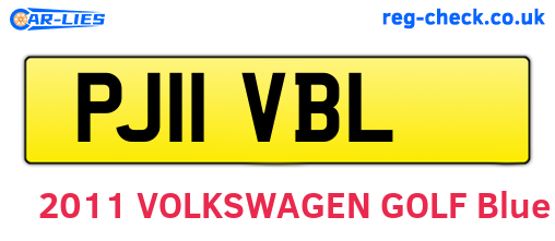 PJ11VBL are the vehicle registration plates.