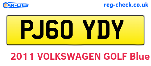 PJ60YDY are the vehicle registration plates.