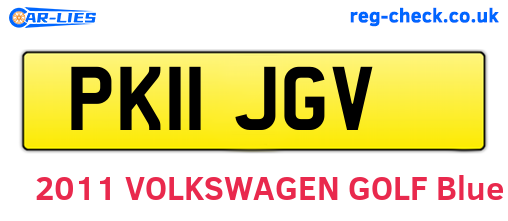 PK11JGV are the vehicle registration plates.